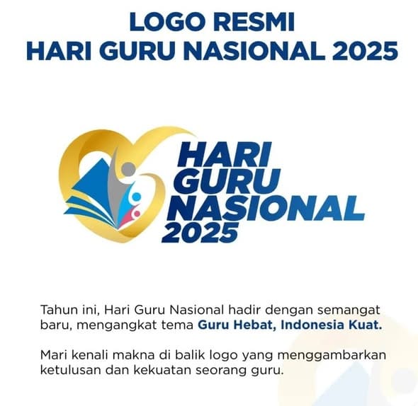 Logo Resmi Hari Guru Nasional 2025 yang diluncurkan oleh Kemendikdasmen