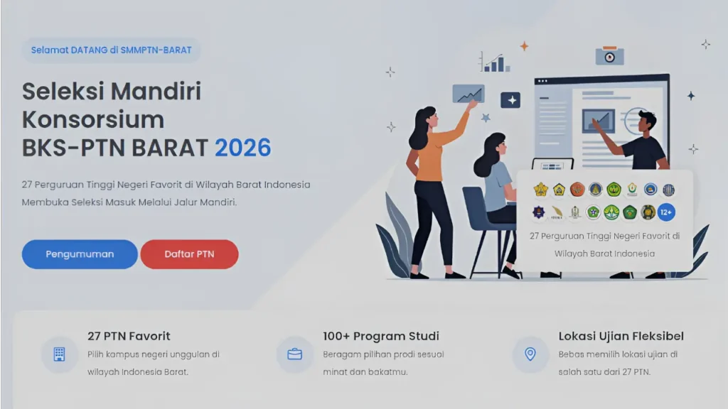 Pendaftaran SMM PTN-BARAT 2026 Dibuka 4 Mei, Cek Biaya & Syarat Gap Year