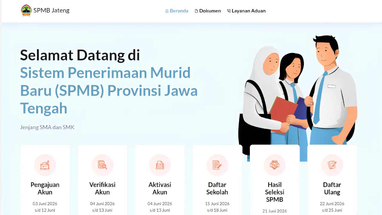 SPMB SMA SMK Jateng 2026: Pendaftaran Akun Daring Dibuka Besok