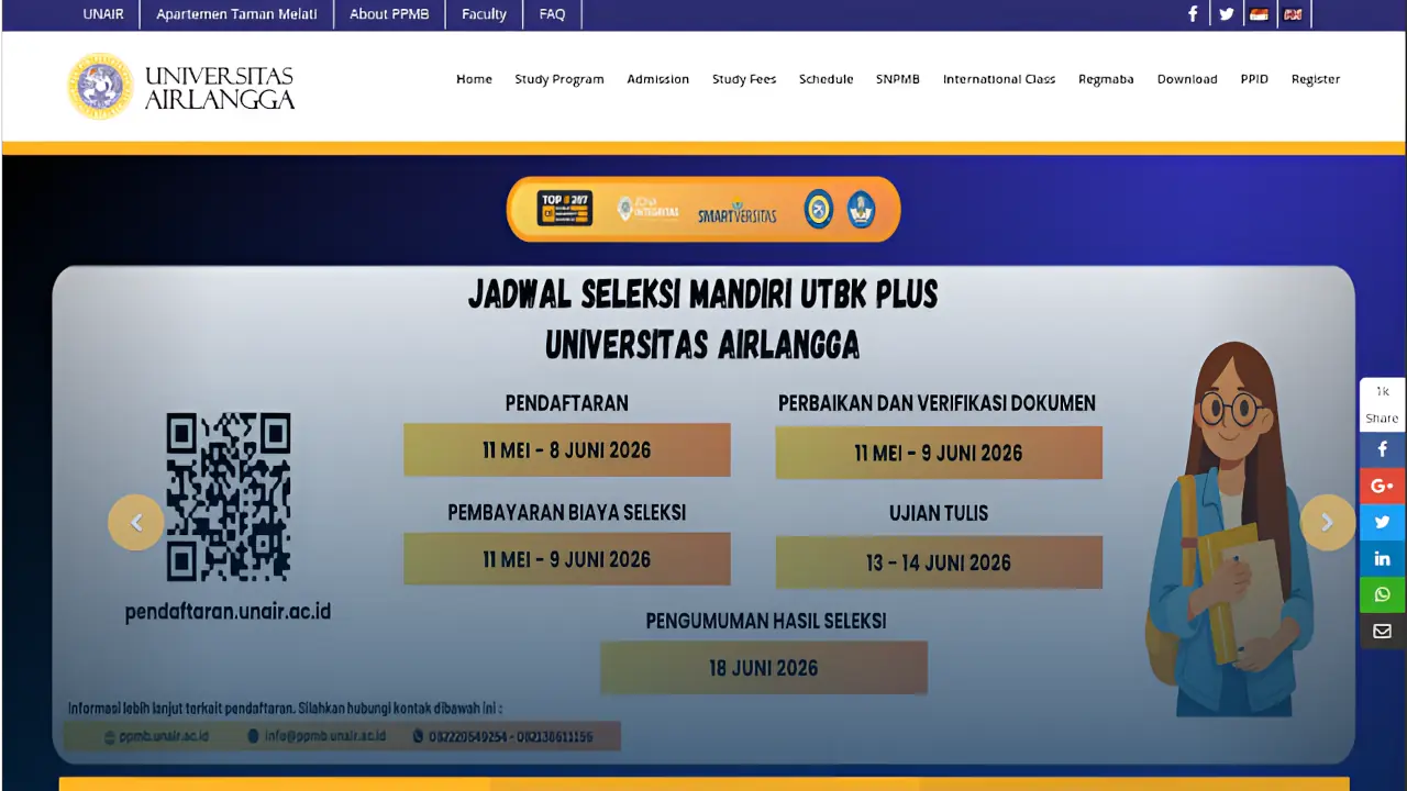Seleksi Mandiri Unair 2026 Dibuka: Jadwal, Jalur, & Syarat