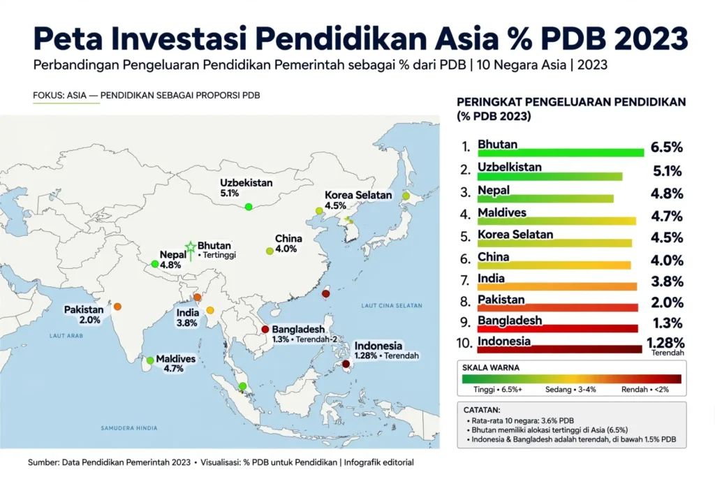 Sengkarut Anggaran Pendidikan - Seri II: Rapor Juru Kunci RI di ASEAN & G20 2 2026071706 peta investasi pendidikan asia
