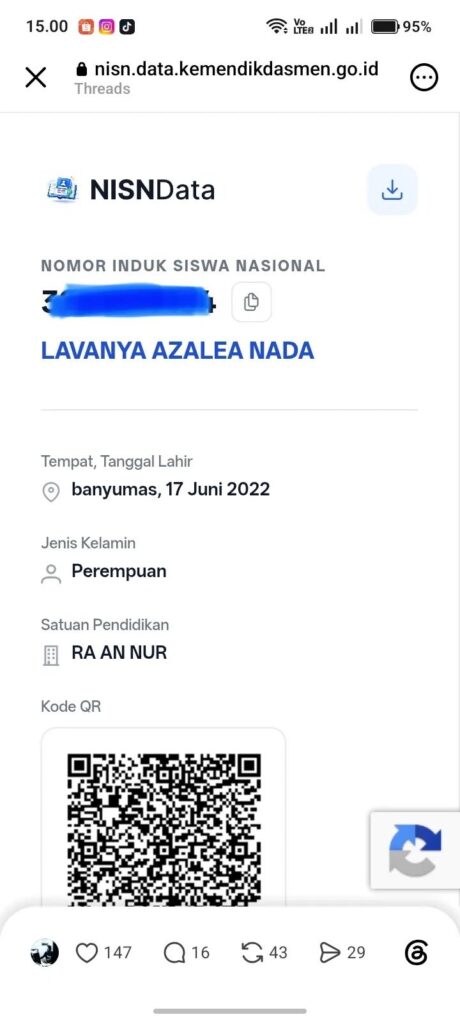 2026080501 tangkapan layar nama anak dicatut dapodik
