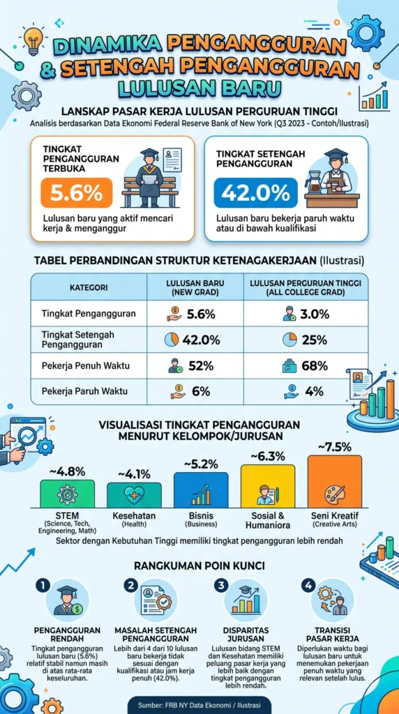 Infografis Penelitian Forbes, Dinamika Pengangguran Lulusan Baru