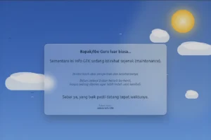 Gambar tangkapan layar situs web Info GTK dalam perawatan pada 29 September 2026